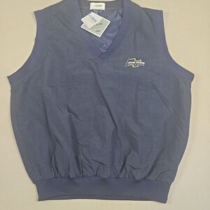 Vtg La Mode John Deere Classic Golf Pullover Wind Vest Navy Blue Men's M NWT